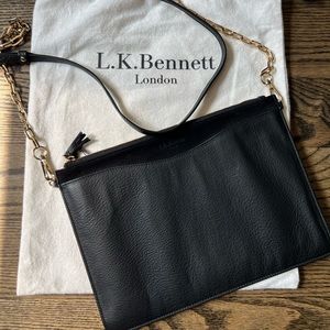 L.K. Bennett Suede & Leather Pouch Crossbody